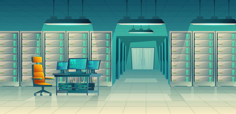 An image of a server cluster.